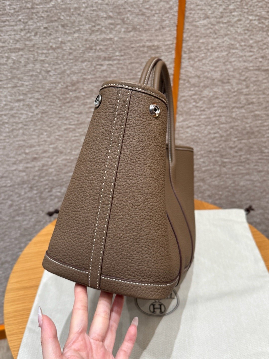 Garden bag, 36cm / 14.17in, ntodo leather, fully hand-sewn, high-end custom made! - 图片 3