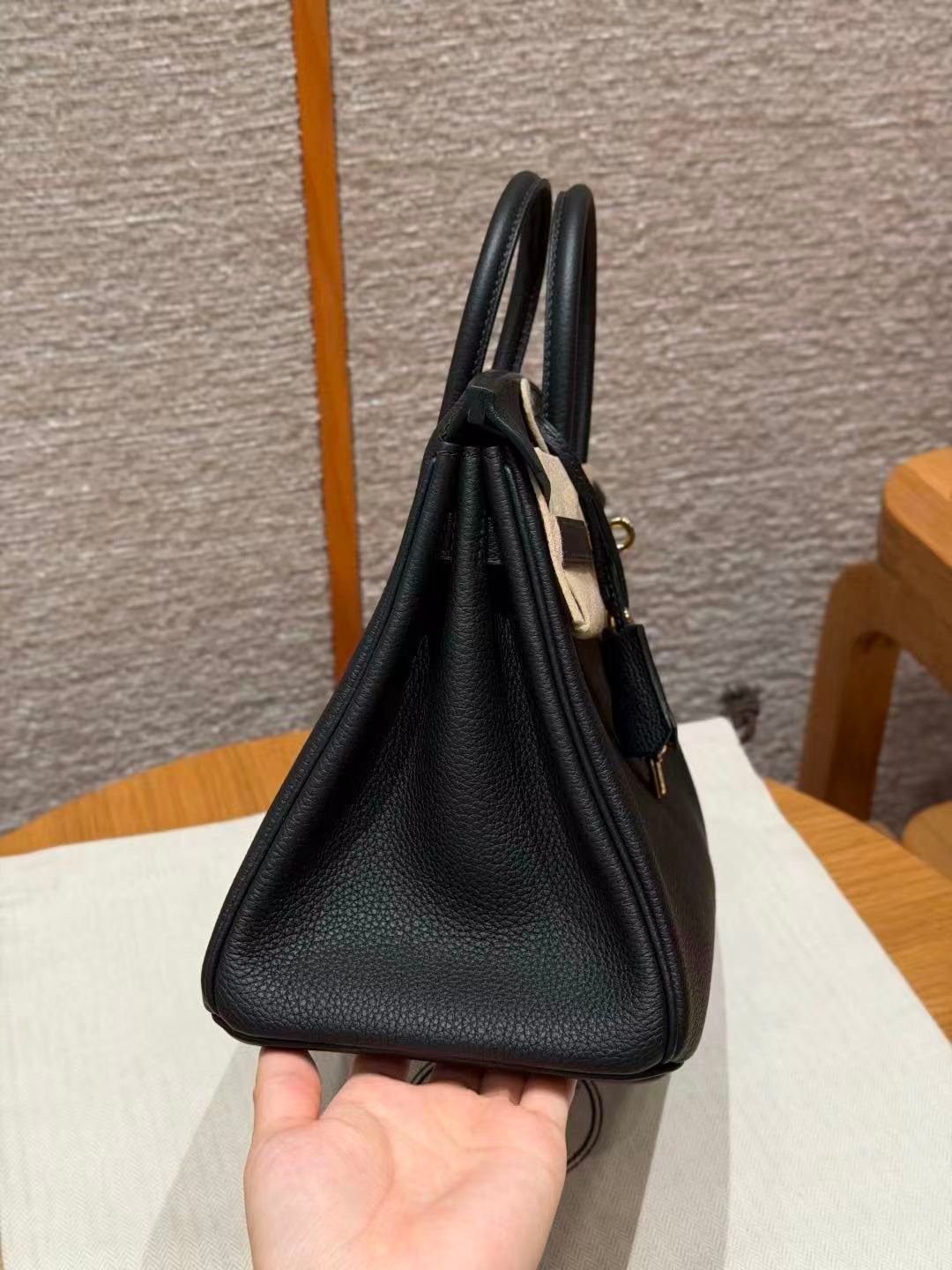 Birkin Togo leather Black color gold hardware 25CM/ 9.84in fully handmade - 图片 4