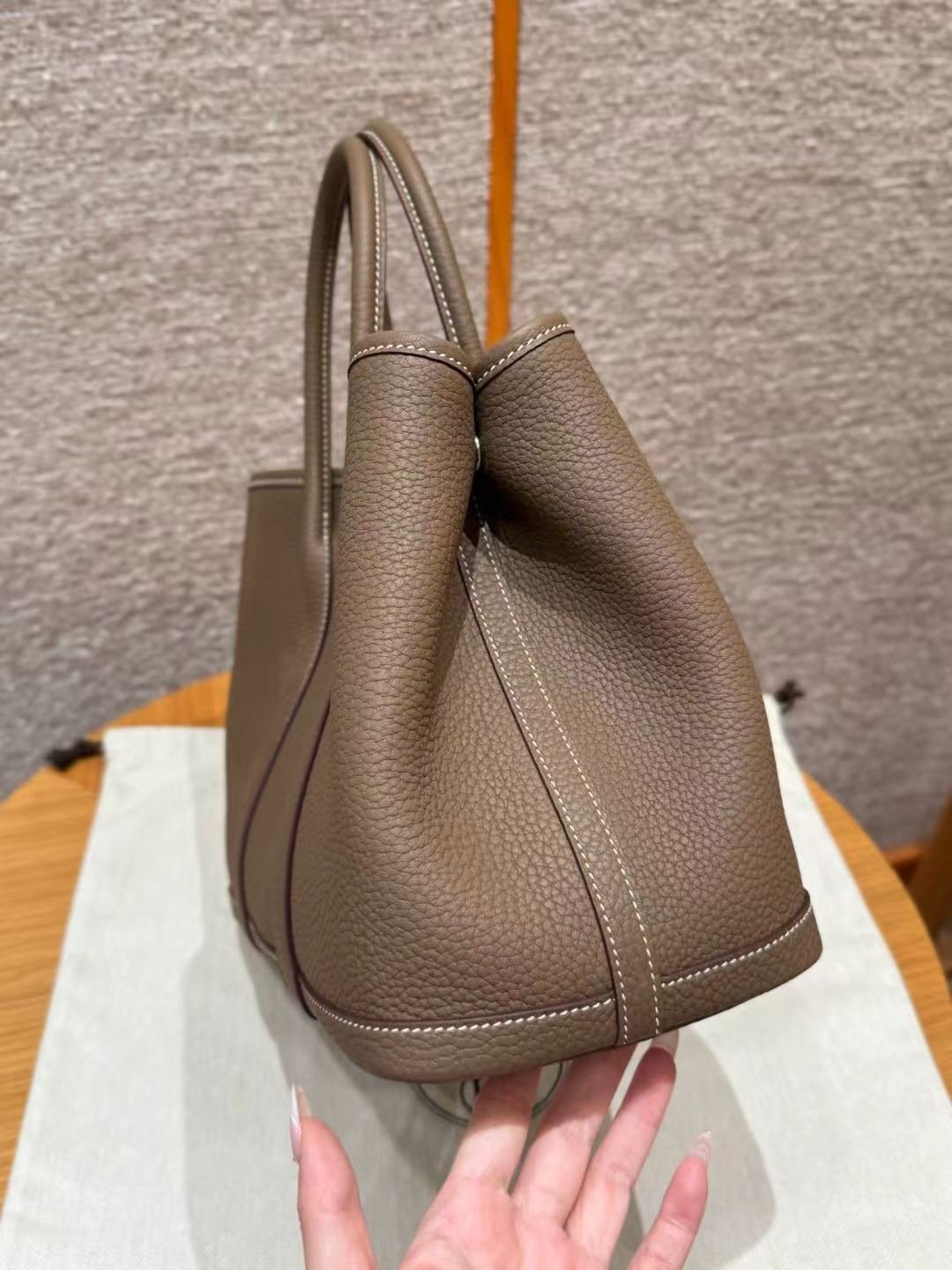 Garden bag, 36cm / 14.17in, ntodo leather, fully hand-sewn, high-end custom made! - 图片 4