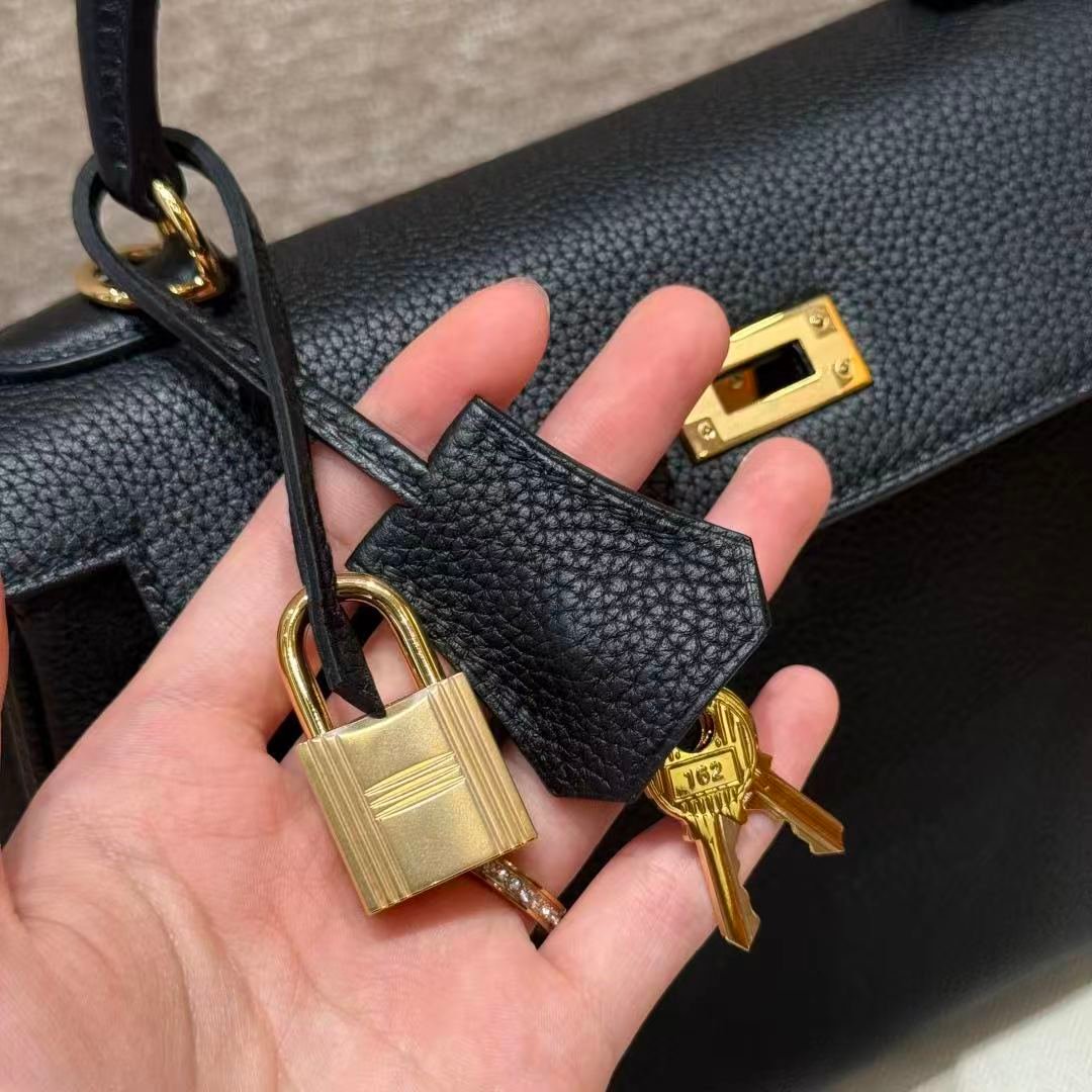 Hand‑Stitched Wax‑Thread Kelly 25 Bag, Imported togo From France, Versatile Shoulder Handbag - 图片 7