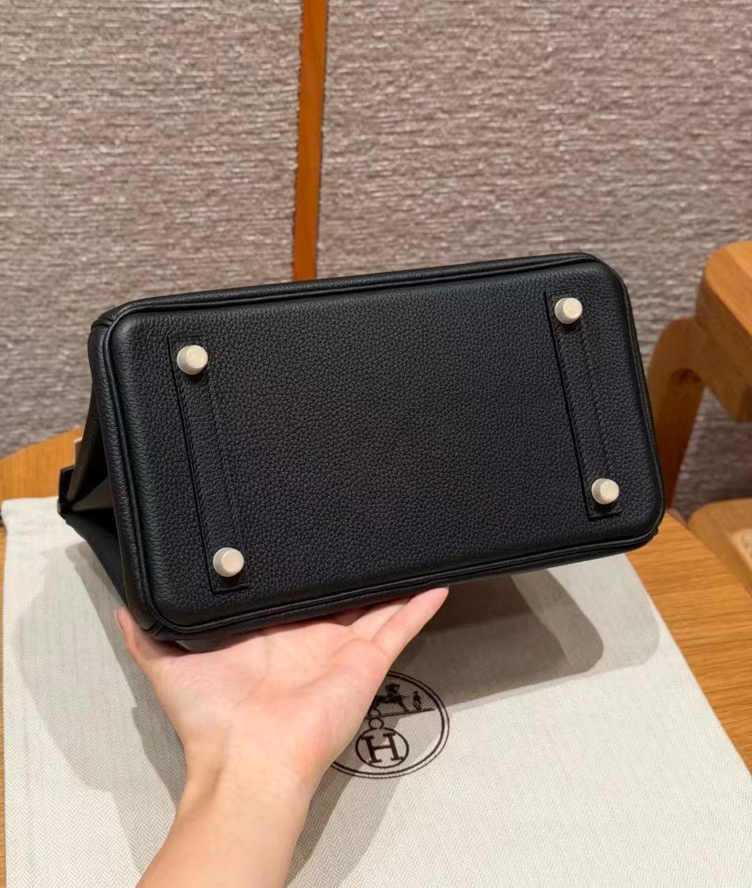 Birkin Togo leather Black color gold hardware 25CM/ 9.84in fully handmade - 图片 5