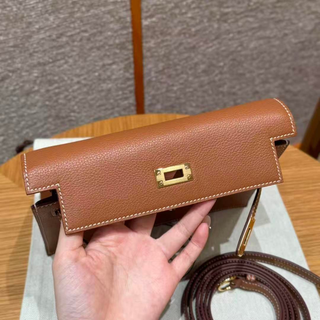 Handmade leather-wrapped Kelly dancer bag, made of imported Evercolor leather, with gold/silver hardware, versatile shoulder bag - 图片 6