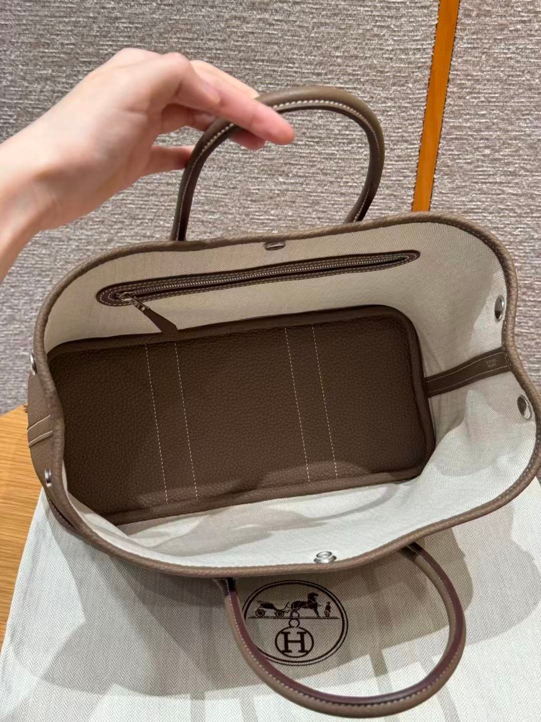 Garden bag, 36cm / 14.17in, ntodo leather, fully hand-sewn, high-end custom made! - 图片 7