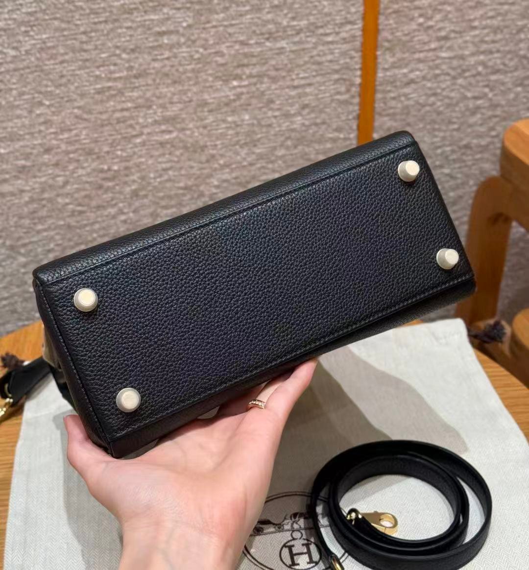 Hand‑Stitched Wax‑Thread Kelly 25 Bag, Imported togo From France, Versatile Shoulder Handbag - 图片 5