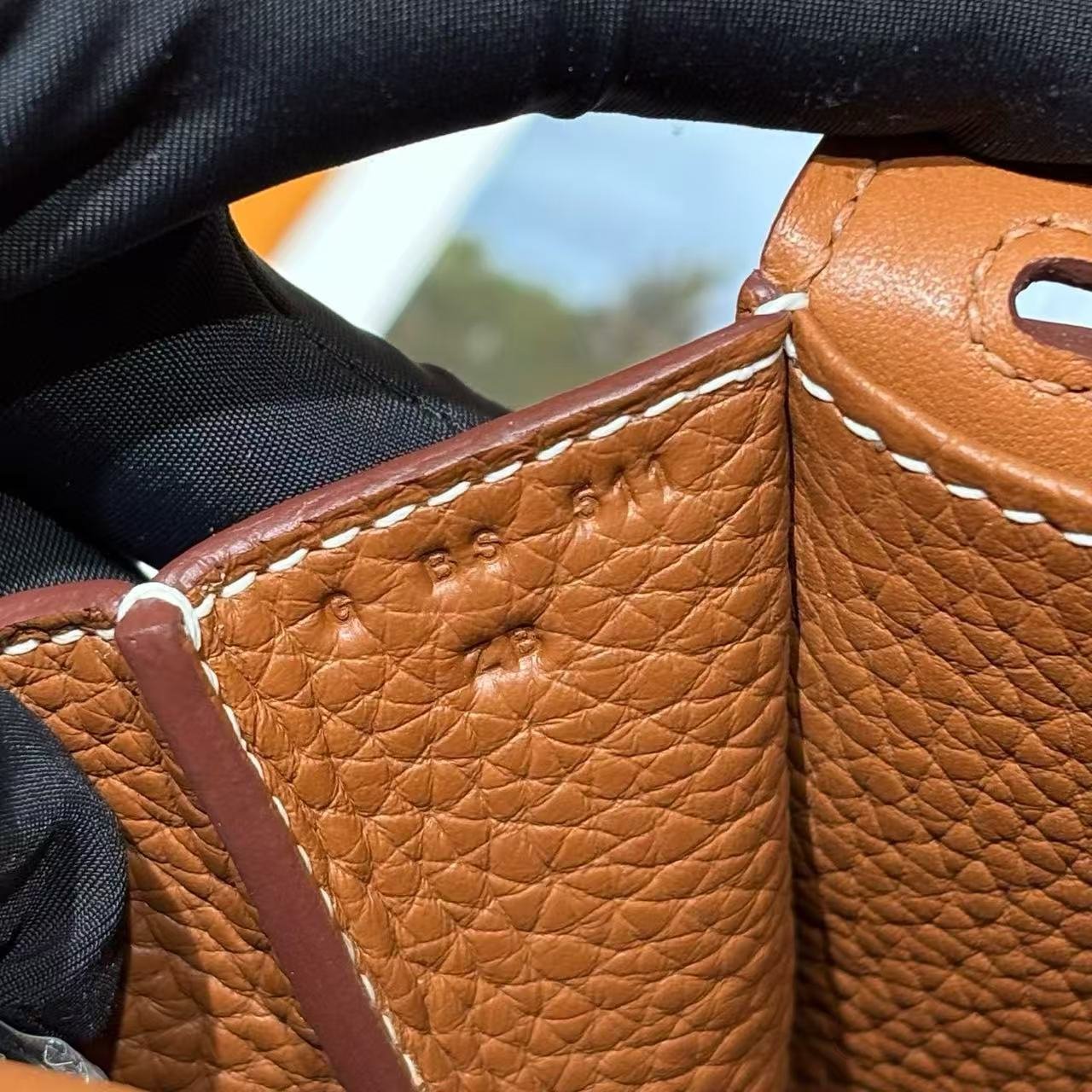 Hand‑Stitched Wax Thread Halzan 25 Bag, Imported TC Leather Ladies Shoulder & Top‑Handle Bag with Detachable Strap - 图片 3