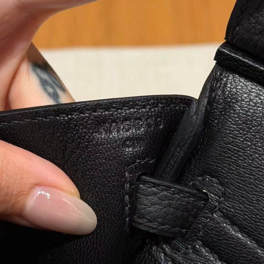 Birkin Togo leather Black color gold hardware 25CM/ 9.84in fully handmade - 图片 9