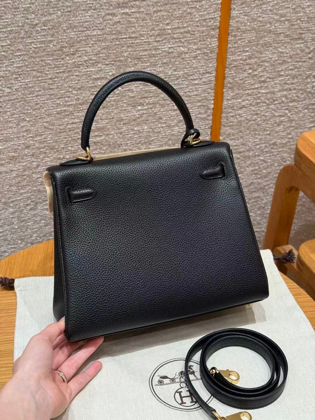 Hand‑Stitched Wax‑Thread Kelly 25 Bag, Imported togo From France, Versatile Shoulder Handbag - 图片 3