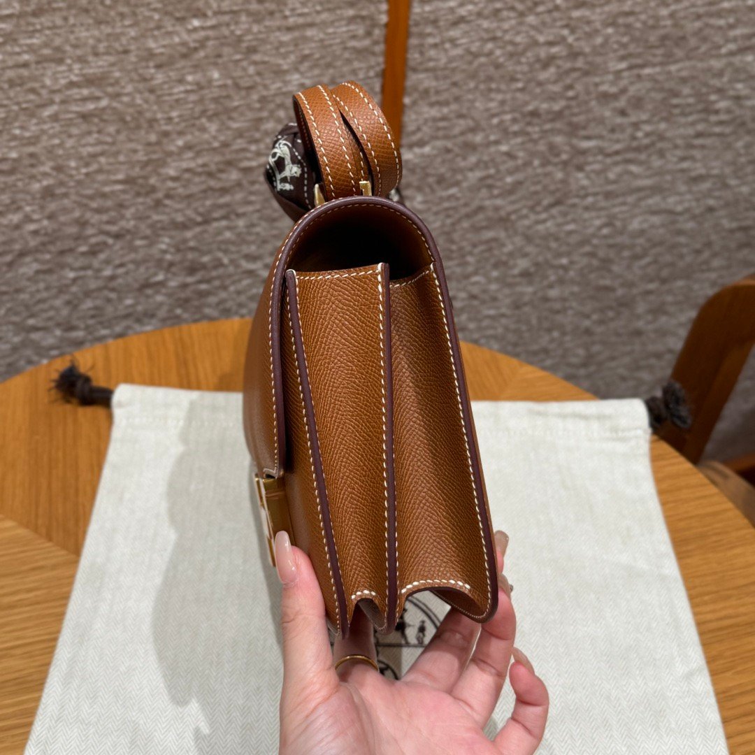 Constance Epsom leather, golden brown color, gold hardware, 19cm, fully handmade - 图片 3