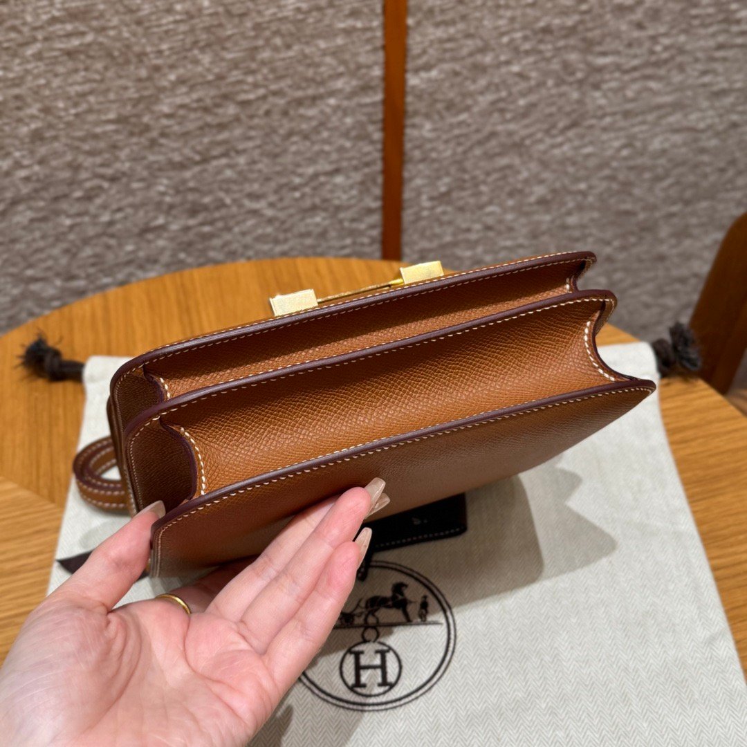 Constance Epsom leather, golden brown color, gold hardware, 19cm, fully handmade - 图片 4