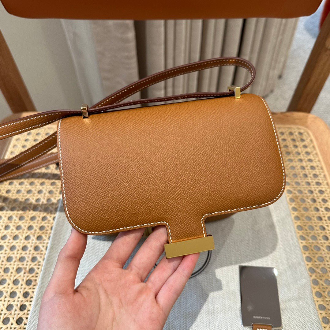 Constance Epsom leather, golden brown color, gold hardware, 19cm, fully handmade - 图片 5