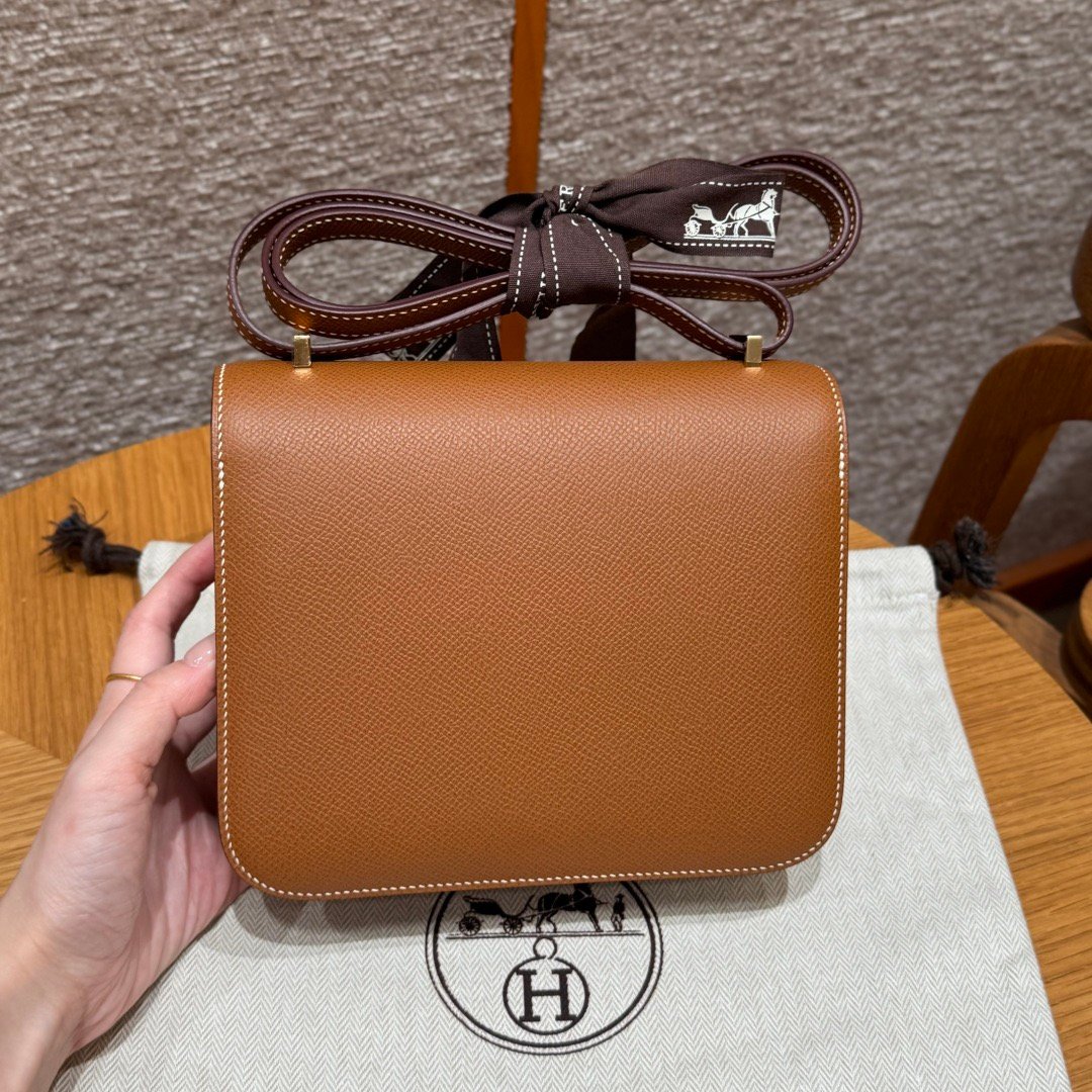 Constance Epsom leather, golden brown color, gold hardware, 19cm, fully handmade - 图片 2