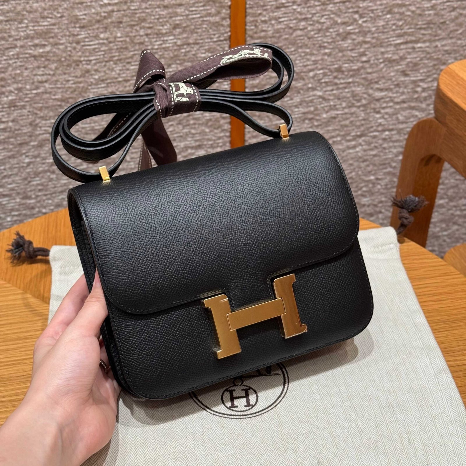 Constance Epsom leather, golden brown color, gold hardware, 19cm, fully handmade - 图片 10