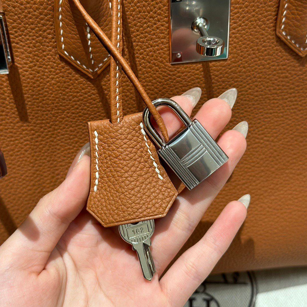 Black Birkin 35 Togo Leather Top Handle Bag with Gold Hardware Large Capacity Travel Handbag - 图片 6