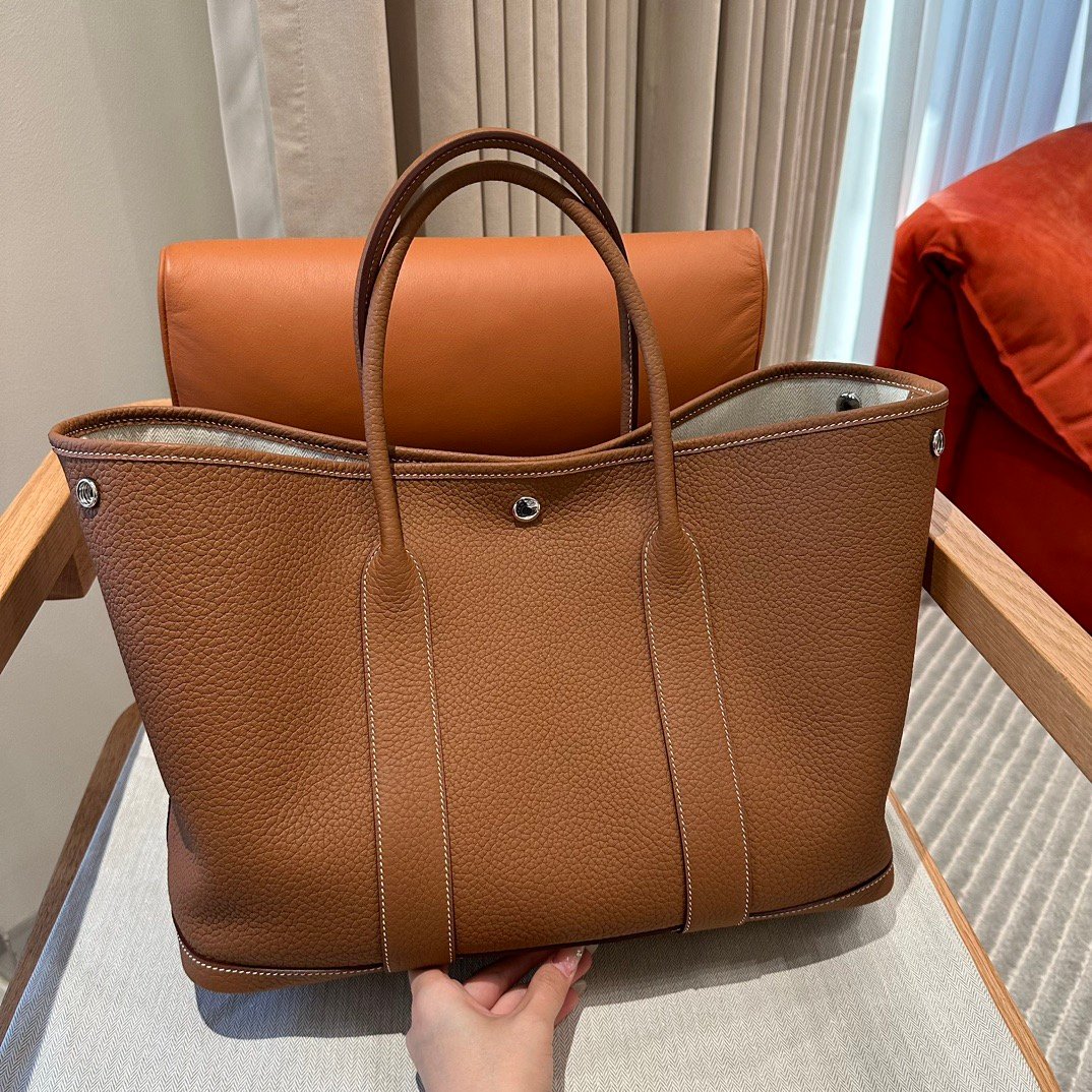 Garden bag, 30 cm / 11.81 inches, ntodo, silver snap fastener, fully hand-sewn, high-end custom-made! 🌸 - 图片 2