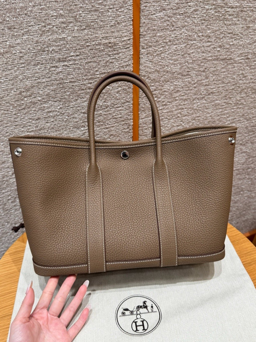 Garden bag, 36cm / 14.17in, ntodo leather, fully hand-sewn, high-end custom made!